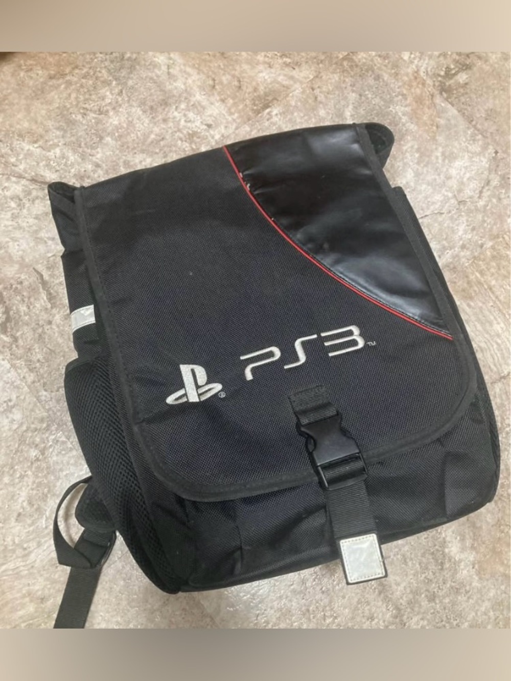Sony PS3 Black Backpack with Red Accent